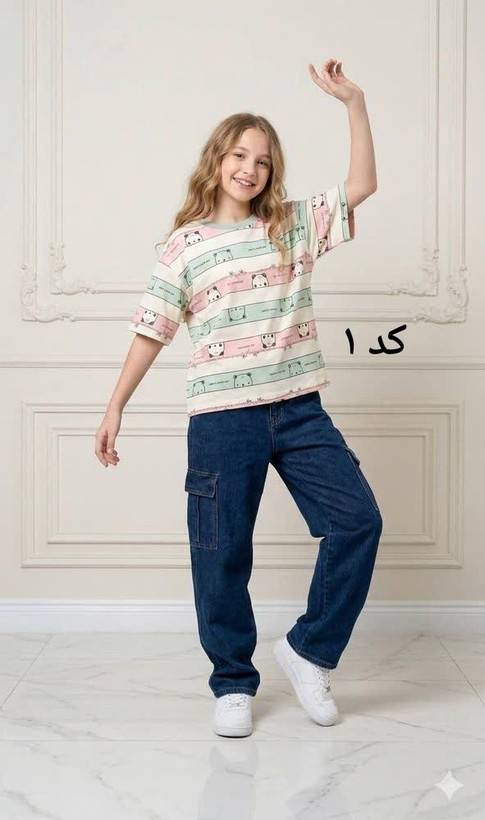 تیشرت تک . سایز ۵۰ تا ۶۵ مناسب ۶ سال تا ۱۴ سال . پارچه پنبه اعلا